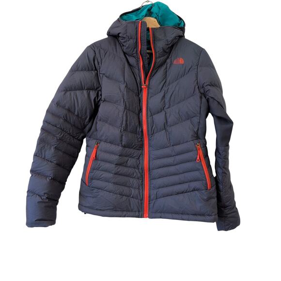 The North Face Steep Series Blue 700 Down Fill Puffer Coat Large Blue Hooded Zip - Picture 3 of 10